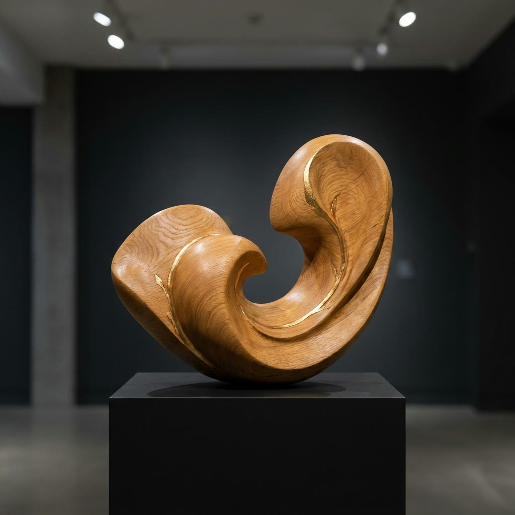 Grain and Gold wood sculpture